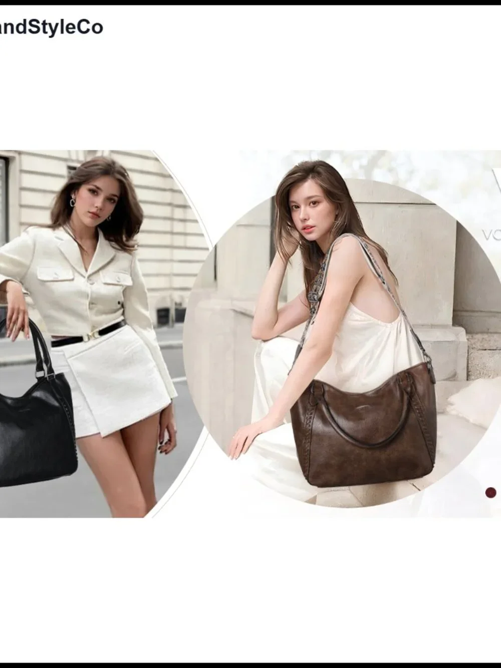 Hobo Bag PU Leather Shoulder Bag Adjustable Strap Crossbody Handbag